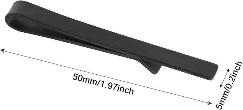 Roctee Skinny Tie Clip, 3 Pack Tie Bar Tie Clips For Men Low-Key Matte Black Elegant Necktie Pinch Clips For Business Meeting Graduation Ceremony Wedding Anniversary Party - Image 2